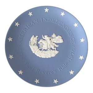 Wedgwood Blue Jasper 1776 American Independence Paul Revere’s Ride 8” Plate